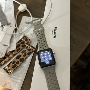 Apple Watch Series 3, 38 mm, Silver Aluminum.  Barely used